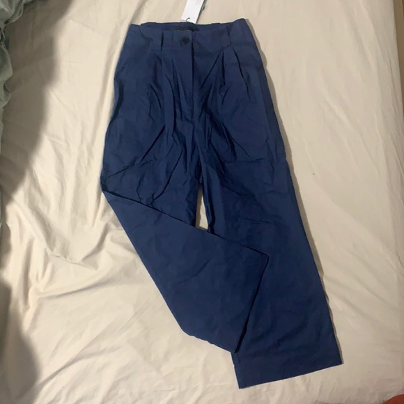 Dark blue wide leg trousers - Picture 2 of 4